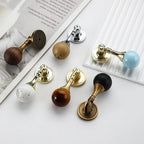 Vintage Walnut Wood Round Ball Cabinet Knobs – Single Hole Cabinet Knob Richie's