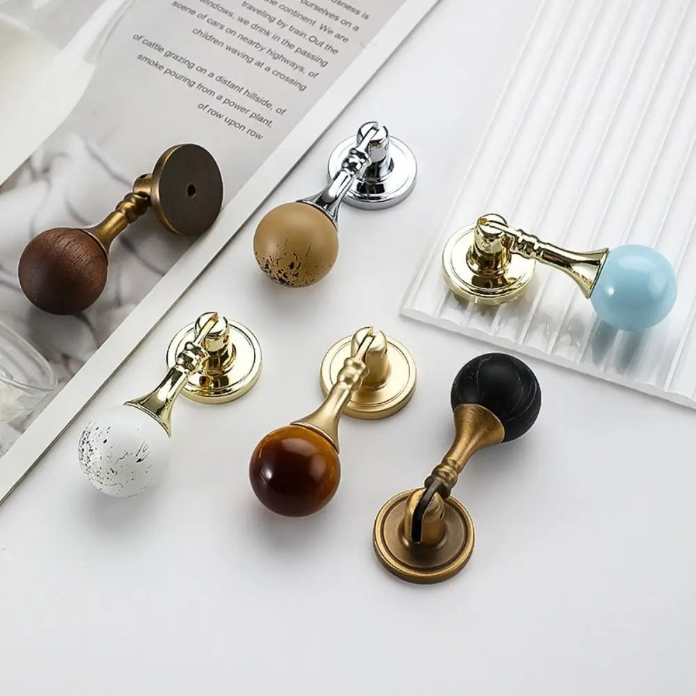 Vintage Walnut Wood Round Ball Cabinet Knobs – Single Hole Cabinet Knob Richie's