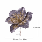 19cm Artificial Poinsettia Glitter Flower | Christmas Décor Artificial Christmas Flower Richie's