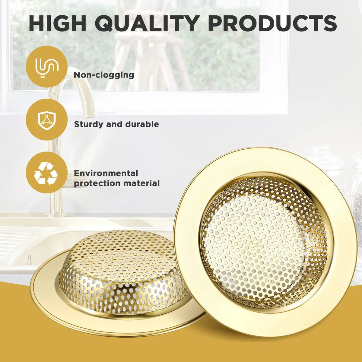 2-Pack Stainless Steel Kitchen Sink Strainer & Drain Filter Sink Drain Strainer Richie's