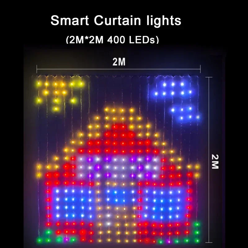 Programmable Pixel Curtain Lights – App Control, DIY GIF & Text Pixel Curtain Lights Richie's 2M