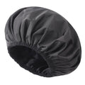 Waterproof Satin-Lined Reusable Shower Cap | Floral Bonnet Shower Cap Richie's Black