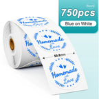 Phomemo 1000pcs Round Thermal Shipping Labels Rainbow Stickers Thermal Shipping Labels Richie's 750pcs Blue on WH