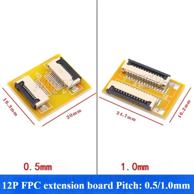 FPC FFC Flat Cable Adapter Board 1.0mm Pitch 4–60 Pin FPC FFC Adapter Board Richie's 12P 1.0MM spacing