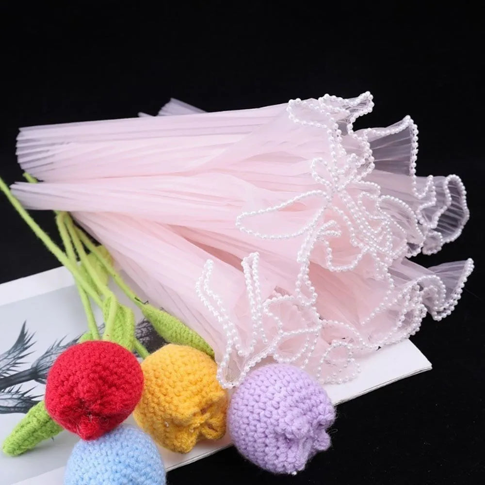 Pearl Lace Wave Mesh Flower Bouquet Wrapping Cloth 28cm x 4 Yds Floral Wrapping Mesh Richie's
