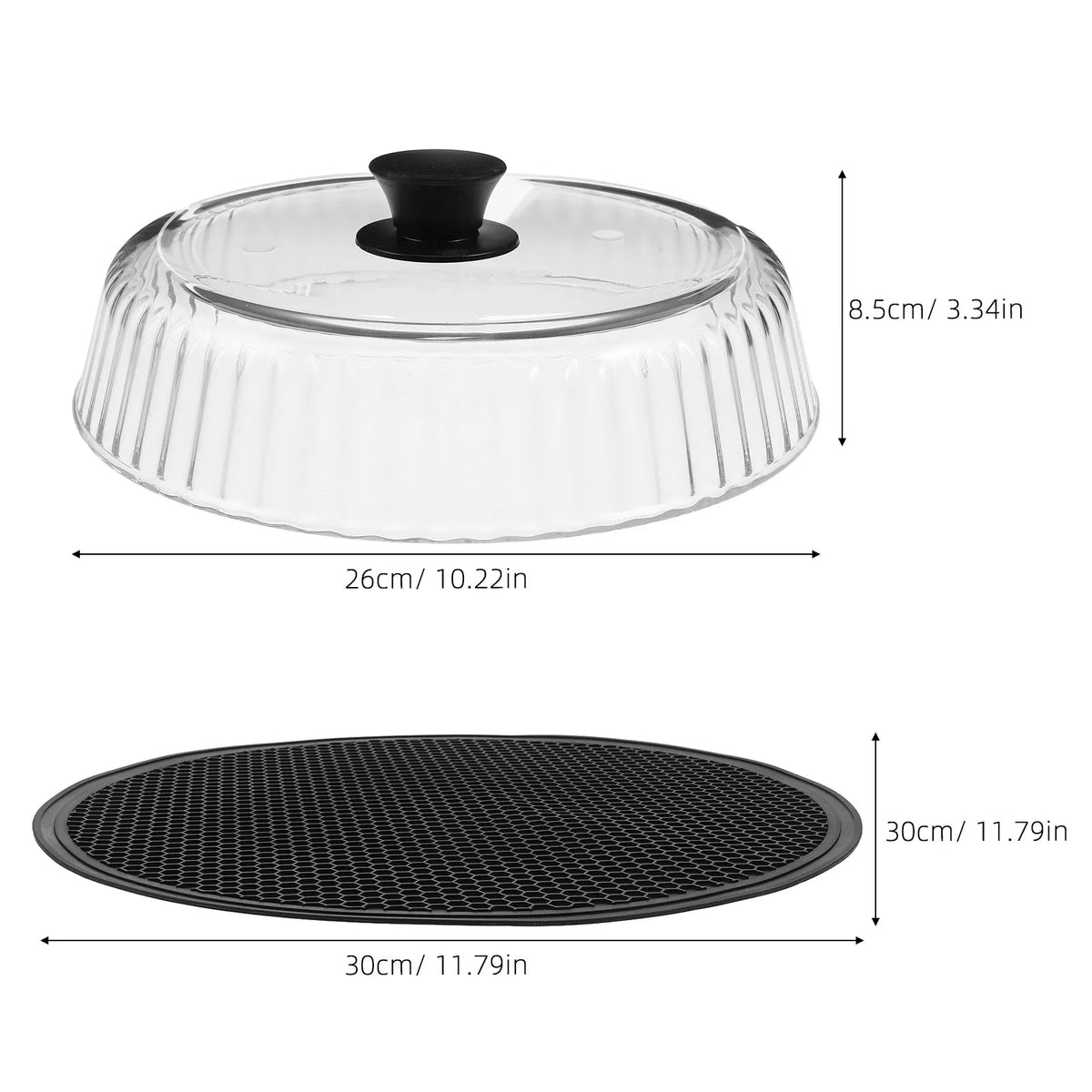 Borosilicate Glass Microwave Splatter Cover – Silicone Handle Microwave Splatter Cover Richie's