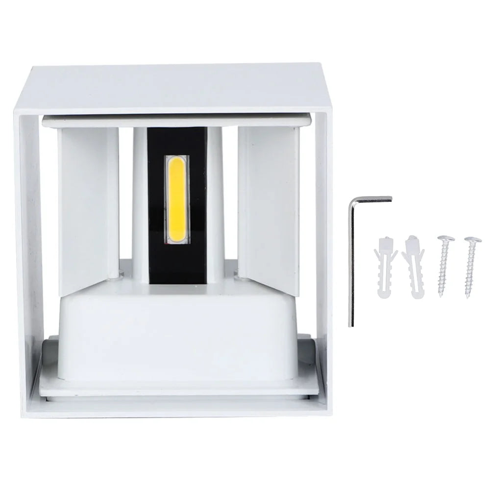 Modern Aluminum LED Wall Sconce IP65 Square Light 6W/12W LED Wall Sconce Richie's White-6W