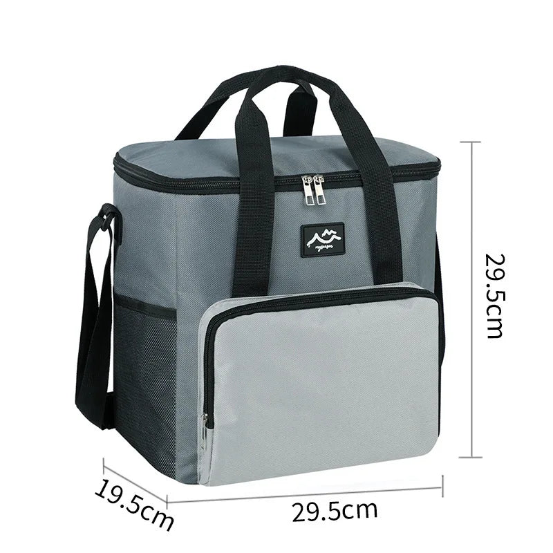 Portable Insulated Thermal Lunch Bag Waterproof Cooler Food Box Insulated Lunch Bag Richie's Gray