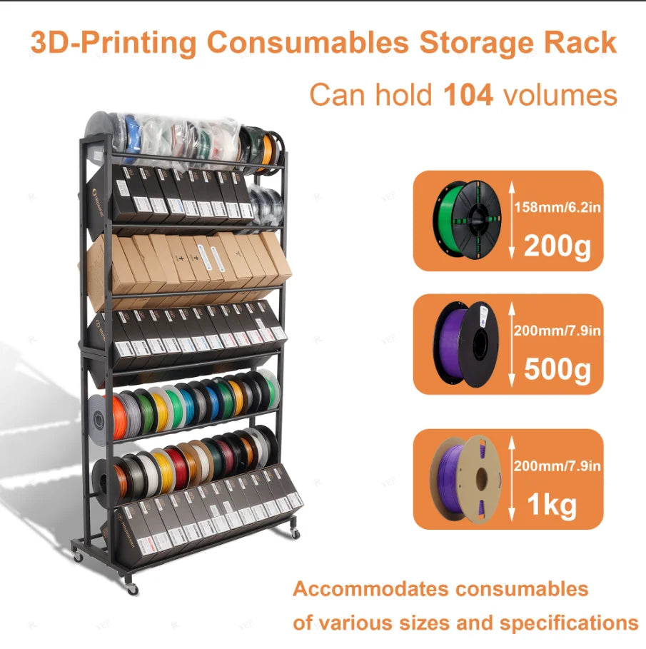 7-Layer 3D Filament Storage Rack 1695×920mm Mobile Shelf Filament Storage Rack Richie's