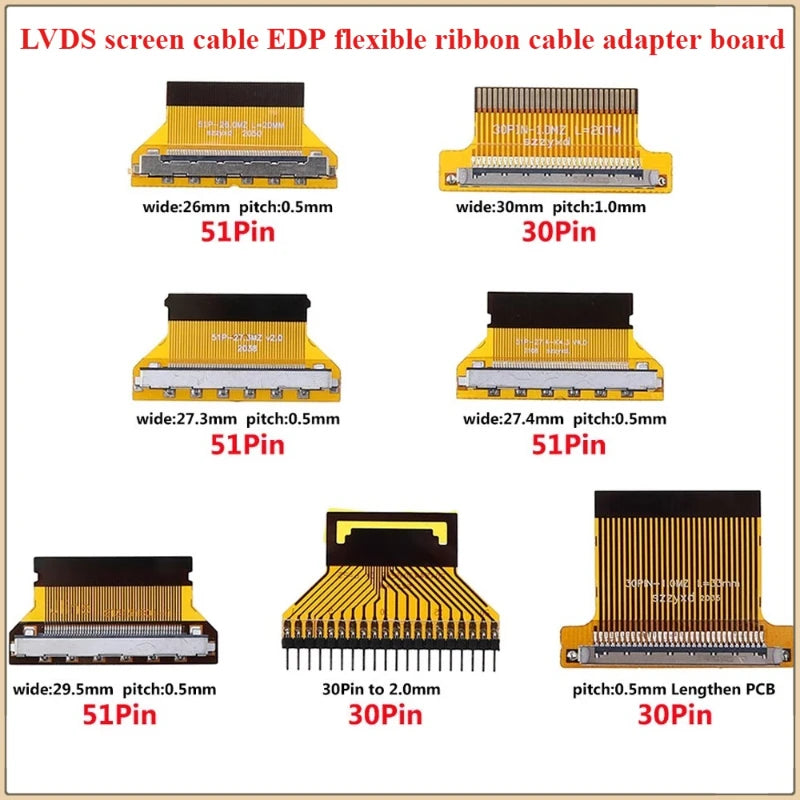 LVDS EDP Adapter Board 30P to FPC 30P/51P Flexible Cable Converter FPC Interface Adapter Richie's