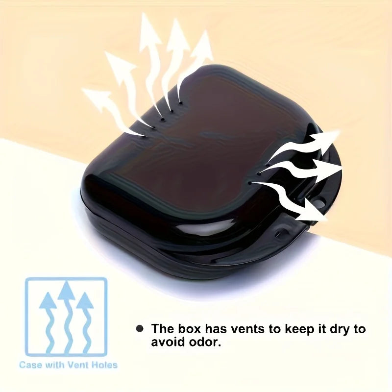2-Pack Portable Denture Case with Vent Hole & Safety Seal Lid Denture Storage Case Richie's