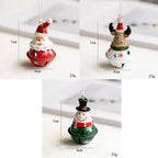 Iron Christmas Hanging Bell Ornament – Red & Green Santa Pendant Christmas Bell Ornament Richie's