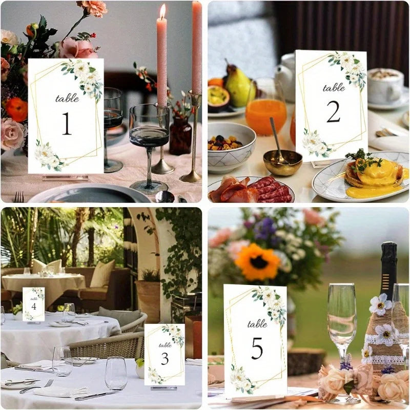 25pcs Geometric Flower Table Number Cards 1–25 | Wedding Decor Table Number Cards Richie's