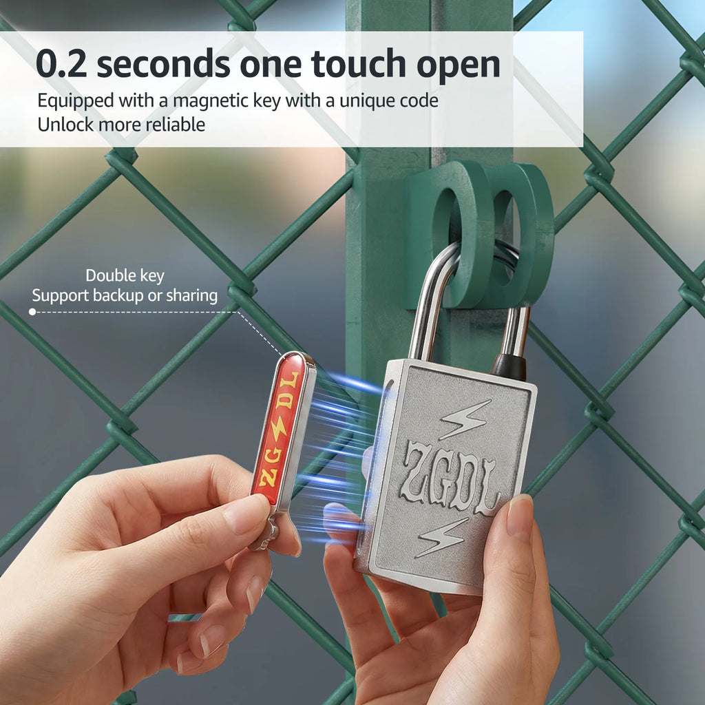 Keyless Magnetic Padlock – 304 Stainless Steel Anti-Theft Lock Magnetic Padlock Richie's