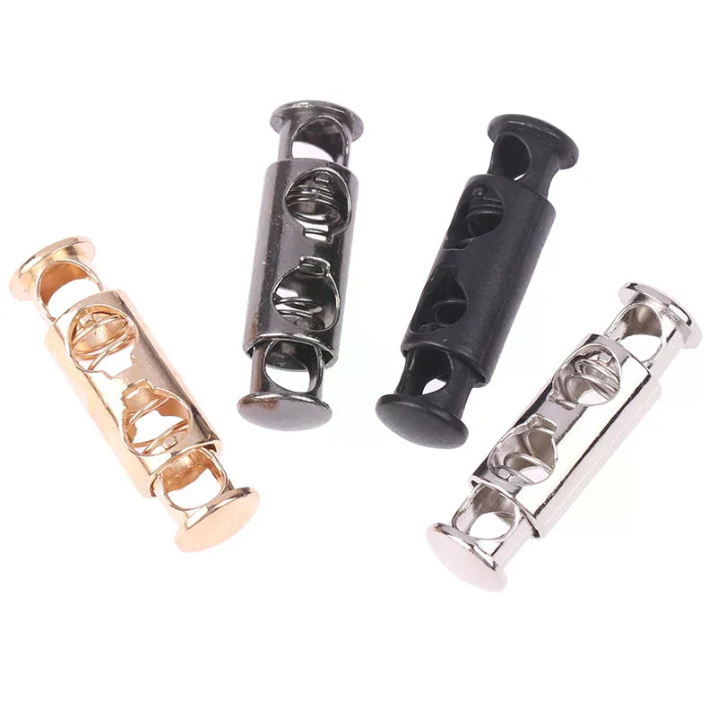 10Pcs Metal Spring Buckle Cord Lock Double Hole 26×8×5mm Cord Lock Buckle Richie's