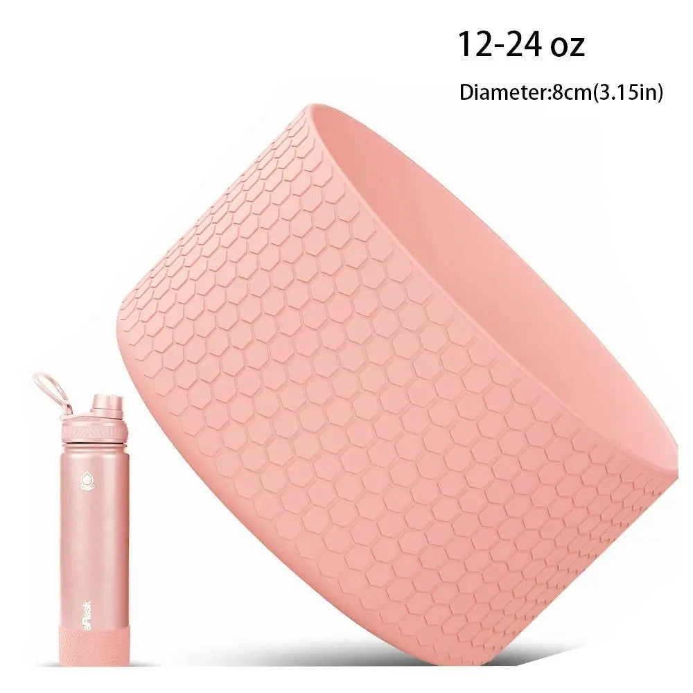 Silicone Water Bottle Bottom Sleeve – Anti-Slip Boot 12–40 oz Bottle Bottom Sleeve Richie's Pink-12-24 oz