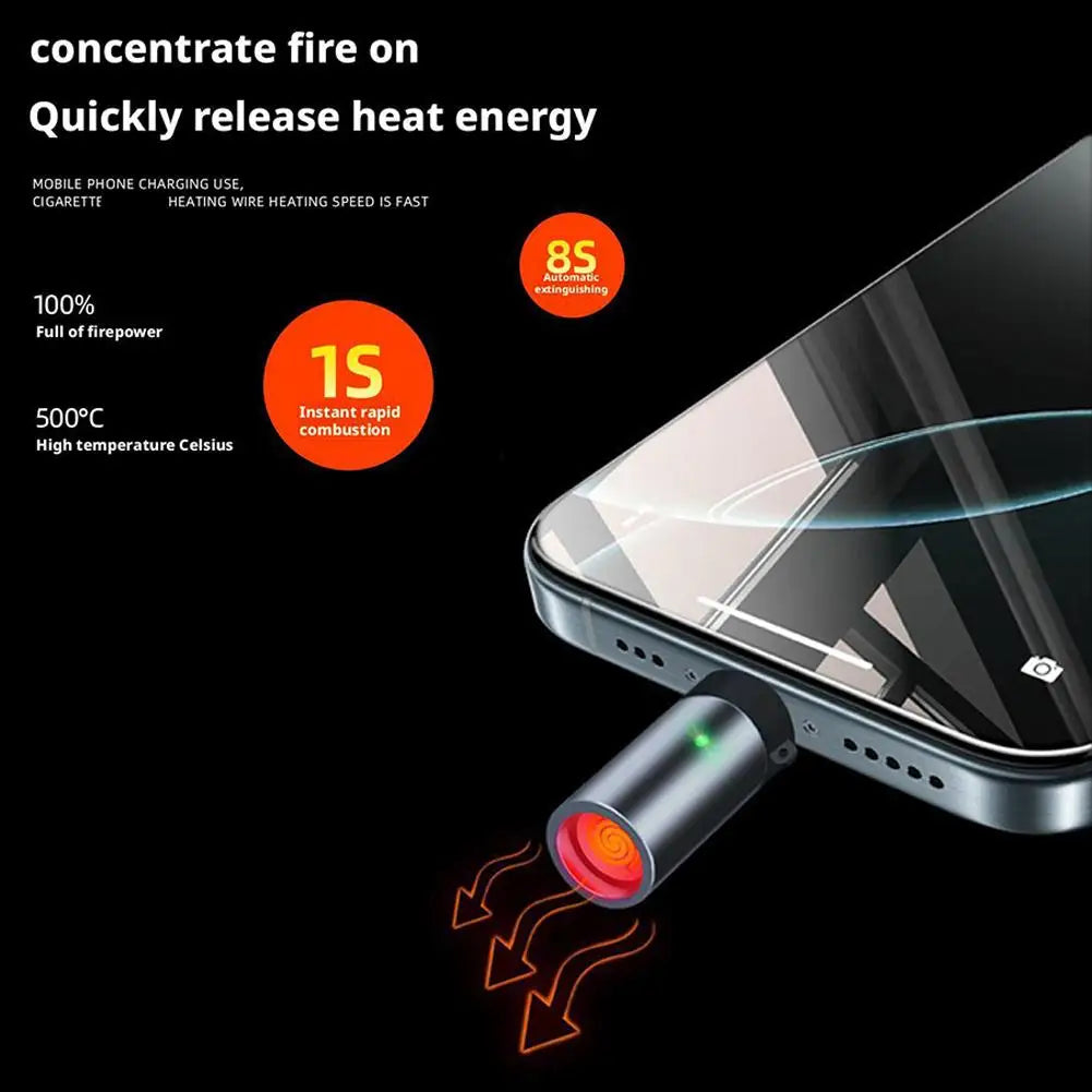 USB Electric Flameless Keychain Lighter – Type-C Rechargeable Electric Arc Lighter Richie's