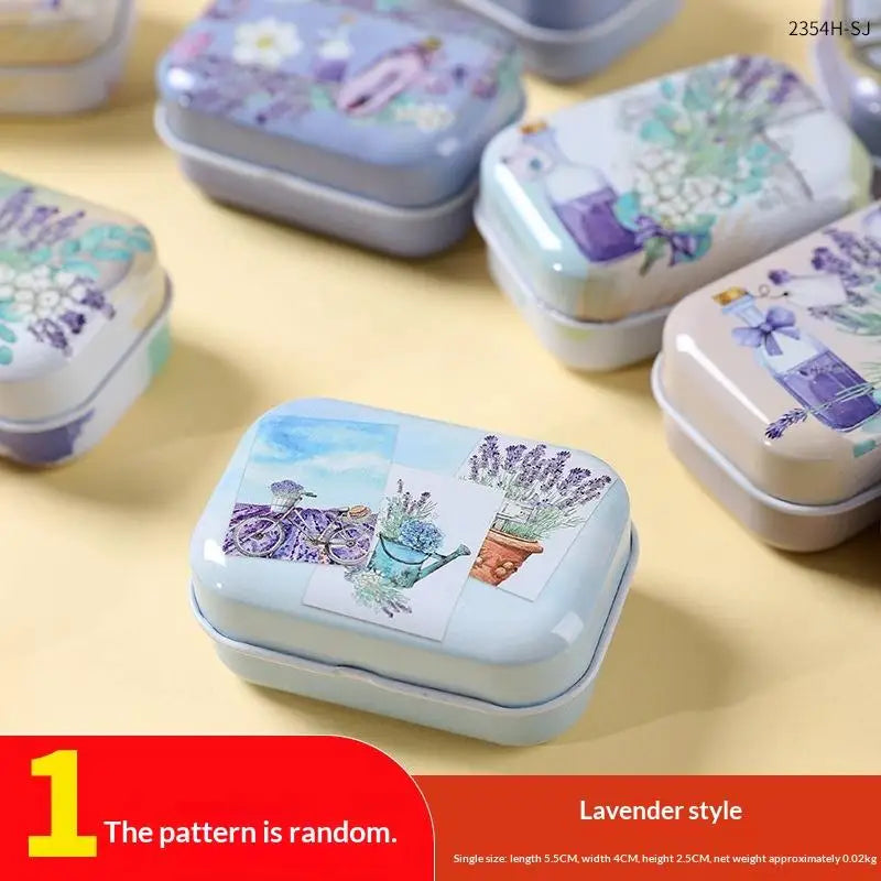 Small Iron Tin Box Flip Cover – Compact Portable Organizer Metal Tin Box Richie's C-1pc random