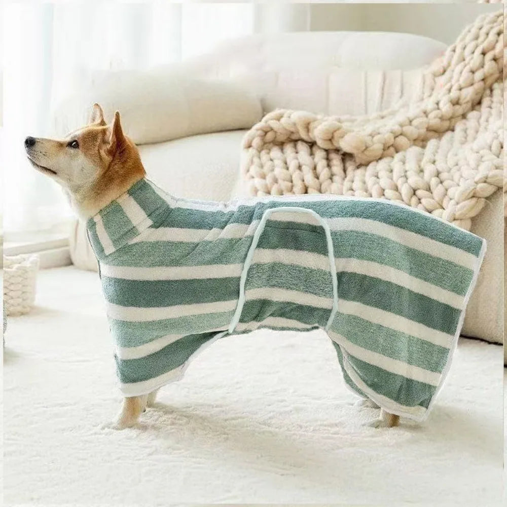 Microfiber Dog Bathrobe – Quick-Drying Pet Towel Robe Pet Drying Robe Richie's Green M -50cm-