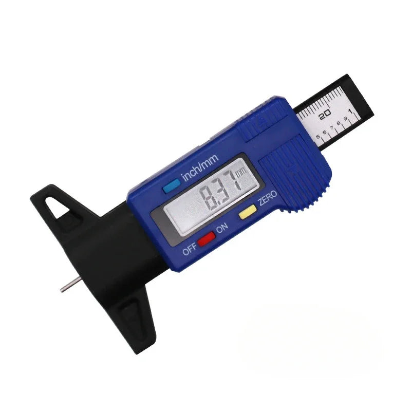 Digital LCD Tire Tread Depth Gauge Caliper 0–25mm Car Tool Tire Tread Gauge Richie's blue