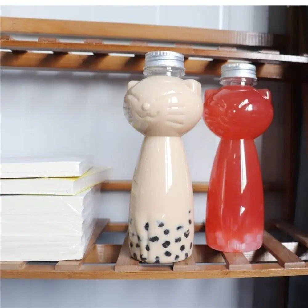 Cute Cat Shaped Transparent Water Bottle 350ml & 500ml Novelty Water Bottle Richie's