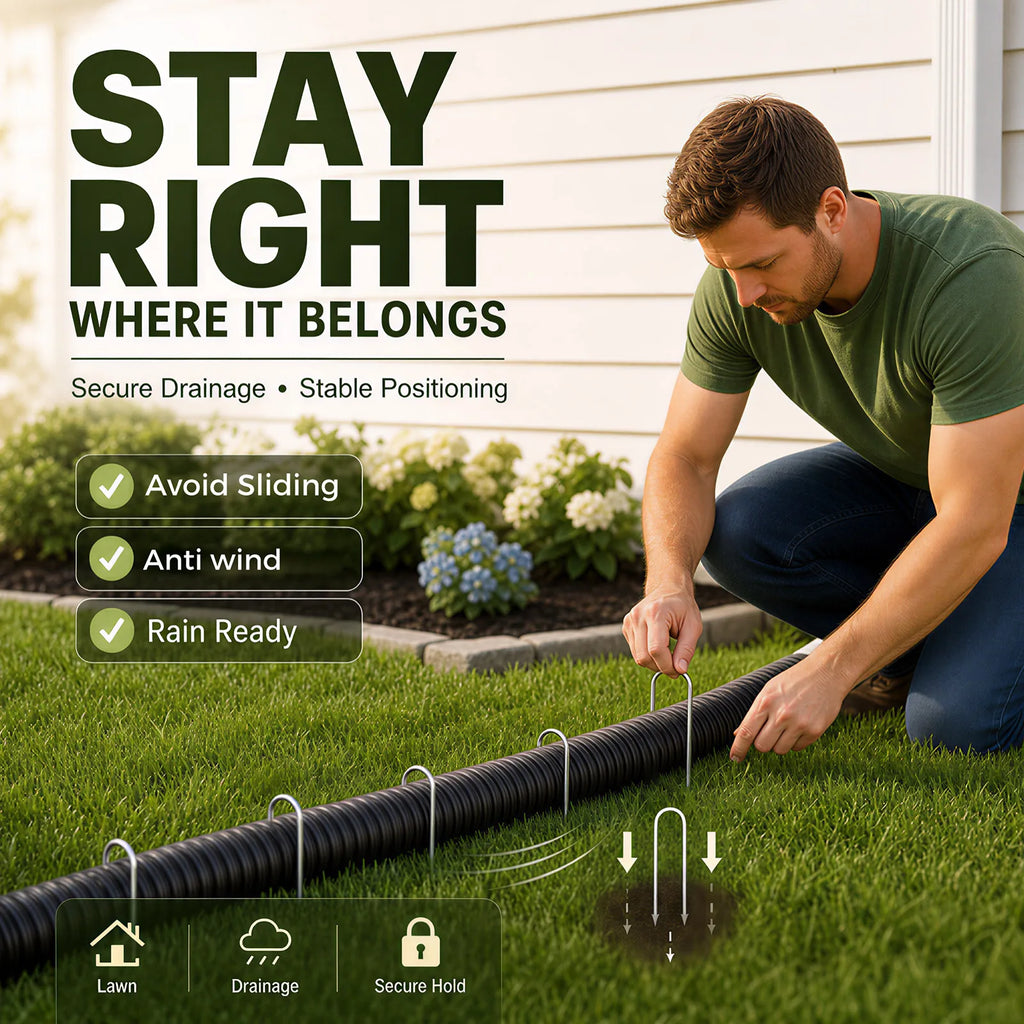 6-Pack U-Shape Gutter Downspout Extension Ground Anchors Downspout Extension Stakes Richie's