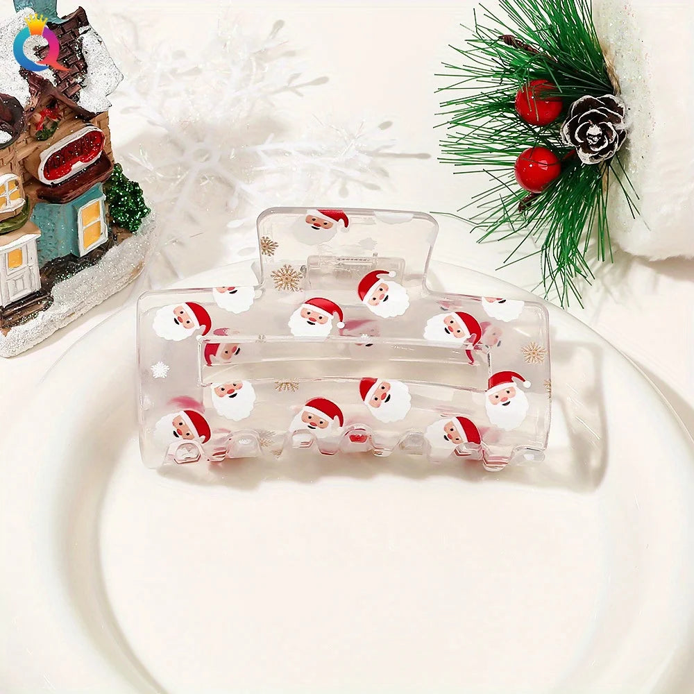 Festive Christmas Santa PVC Hair Claw Clip – Holiday Gift Hair Claw Clip Richie's