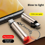 USB Type-C Flameless Windproof Lighter Keychain Gift USB Flameless Lighter Richie's