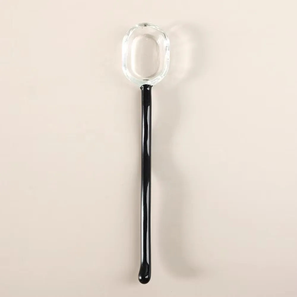 Glass Dessert Spoon – Heat-Resistant Long Handle Tea & Milk Spoon Glass Dessert Spoon Richie's