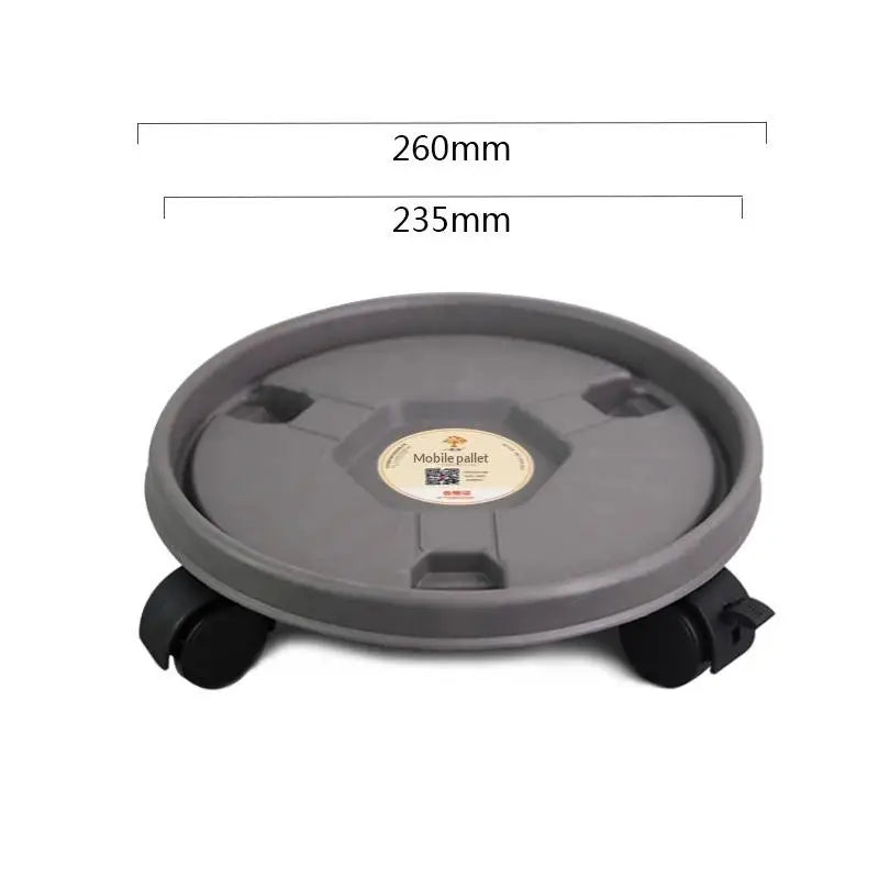Rolling Plant Pot Tray with 360° Wheels | Movable Flower Base Rolling Plant Tray Richie's Gray 26CM