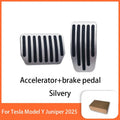 Tesla Model Y Juniper 2025 Aluminum Non-Slip Pedal Pads Car Pedal Covers Richie's silvery