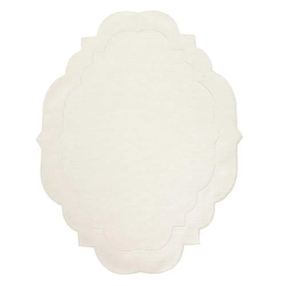 Cotton Linen Embroidered Placemats 45×35cm Anti-Slip Dining Linen Placemats Richie's White L