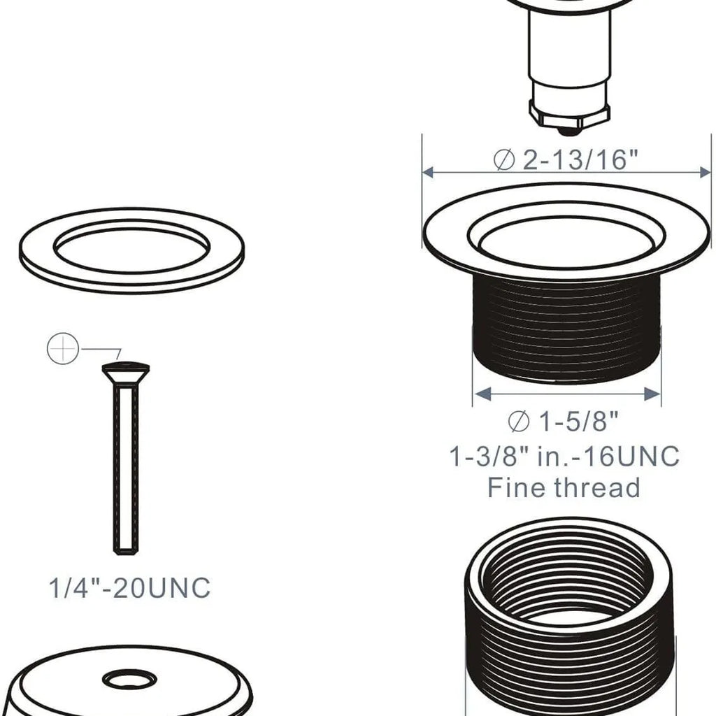 Bathtub Drain Full Set | Pop-Up Bouncing Core Drain Kit Bathtub Drain Kit Richie's