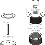 Bathtub Drain Full Set | Pop-Up Bouncing Core Drain Kit Bathtub Drain Kit Richie's
