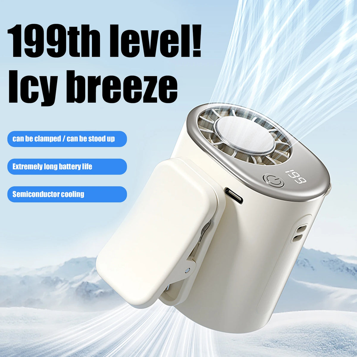 JOCESTYLE Clip-On Car Fan 199 Speeds LED Display | Portable Portable Clip Fan Richie's