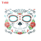 Skull Face Waterproof Temporary Tattoo Stickers – Halloween Temporary Tattoo Stickers Richie's