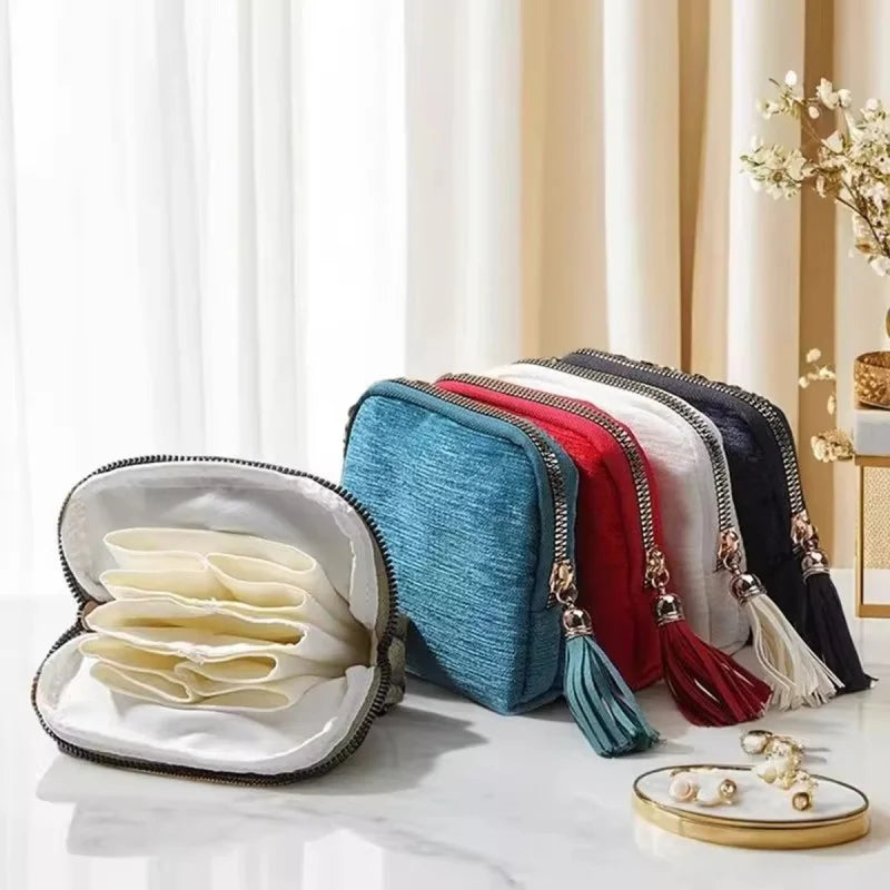 5-Layer Velvet Jewelry Storage Bag | Portable Travel Case Jewelry Storage Bag Richie's