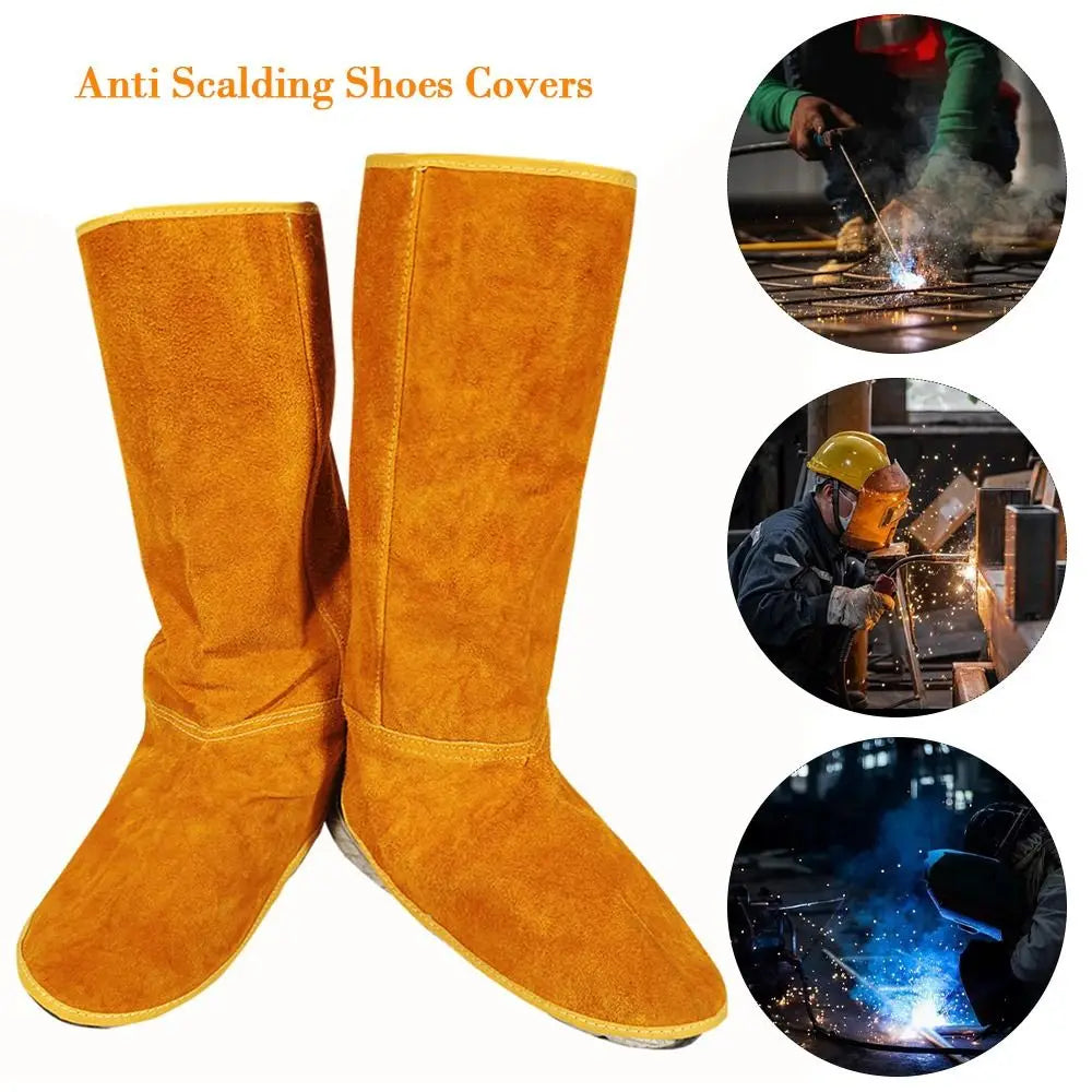 Cow Leather Welding Boot Covers – Flame Resistant Foot Sleeves Welding Boot Covers Richie's