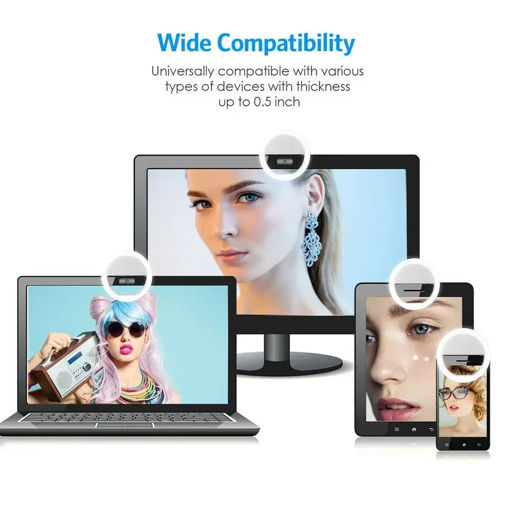 USB Rechargeable LED Selfie Ring Light with Phone Clip LED Selfie Ring Light Richie's
