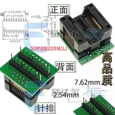 SOP/TSSOP to DIP Programmer Adapter Socket Set 8–28 Pin IC Programmer Adapter Richie's SOP20(209MIL)