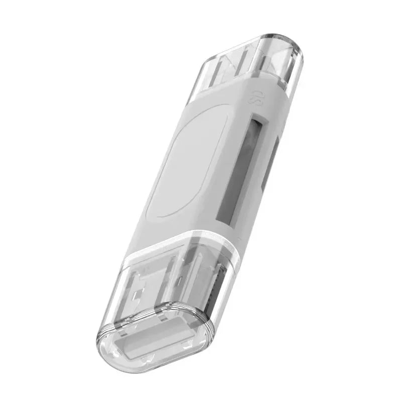 USB-A & Type-C Dual-Port SD/TF Card Reader – OTG Adapter USB Card Reader Richie's white No plug