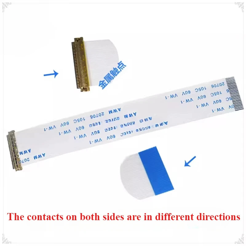 2PCS EDP 30/40-Pin 0.5mm Ribbon Cable AWM 20706 LCD Forward Reverse FFC Ribbon Cable Richie's