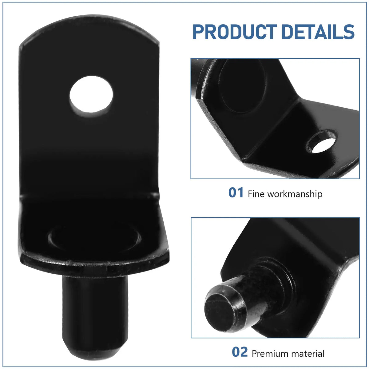 40Pcs L-Shape Shelf Support Clips Cold Rolled Steel Cabinet Pins Shelf Support Clips Richie's