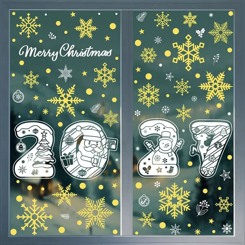 Christmas Electrostatic Window Clings – Snowflake & Santa Stickers Christmas Window Stickers Richie's