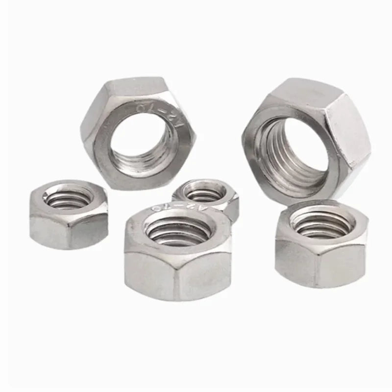 50pcs Stainless Steel UNC Hex Nuts – Sizes 2#-56 to 1/2-13 Stainless Steel Hex Nuts Richie's