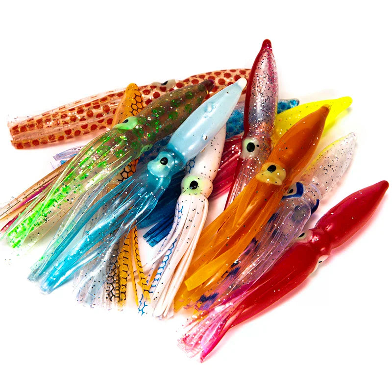 10pcs 8cm PVC Soft Squid Lures – Tuna & Sailfish Fishing Bait Soft Fishing Lures Richie's