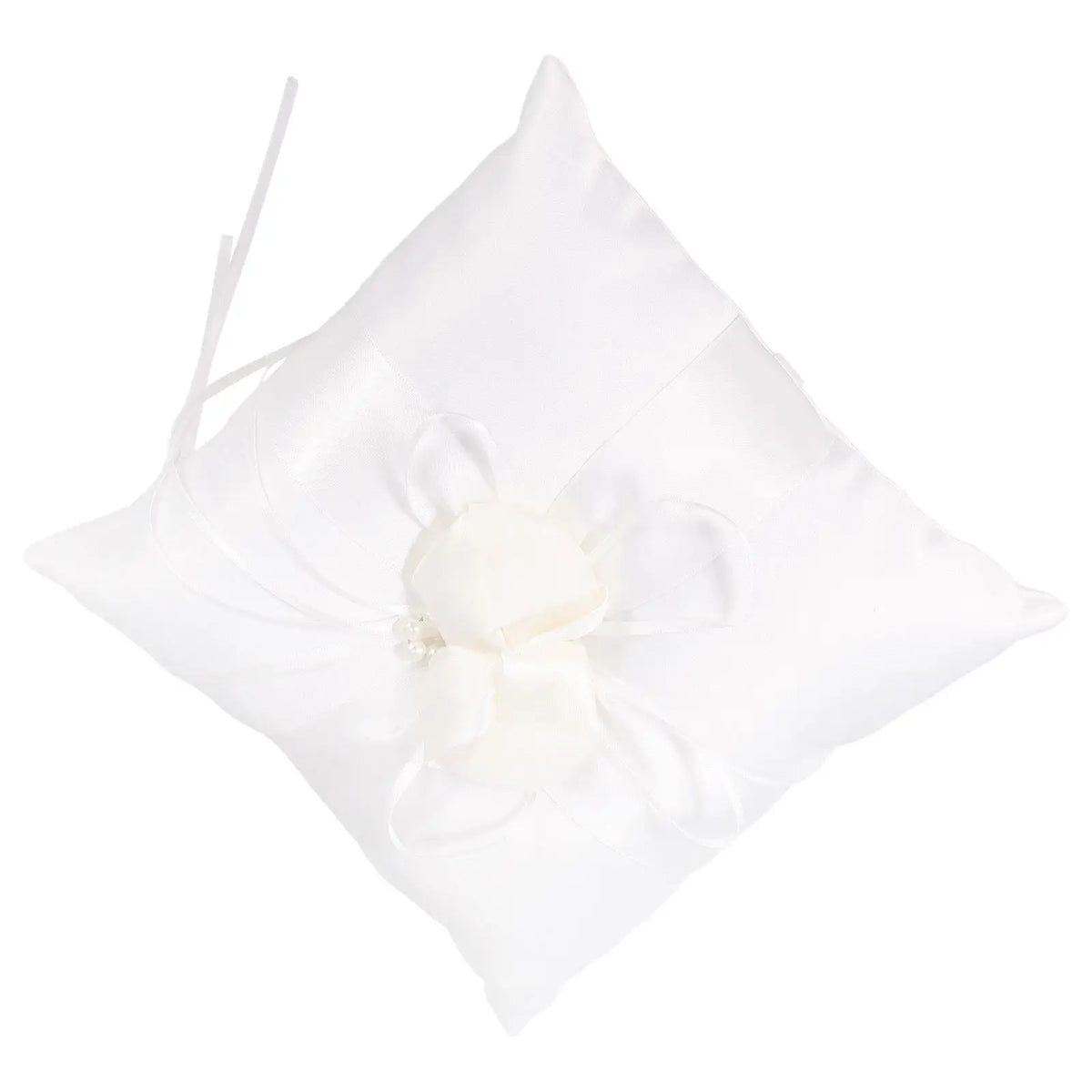 White Ring Bearer Pillow – Satin Ribbon & Faux Pearl Wedding Cushion Ring Bearer Pillow Richie's other
