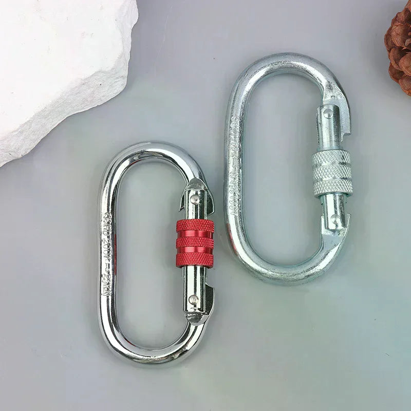 Carbon Steel O-Ring Carabiner 25KN Climbing Safety Lock Buckle Climbing Carabiner Richie's