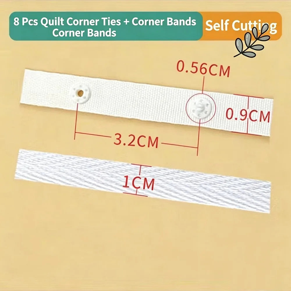 Quilt Cover Corner Ties – Cotton Duvet Snap Clips 4/8/16 Pcs Bedding Fasteners Richie's D