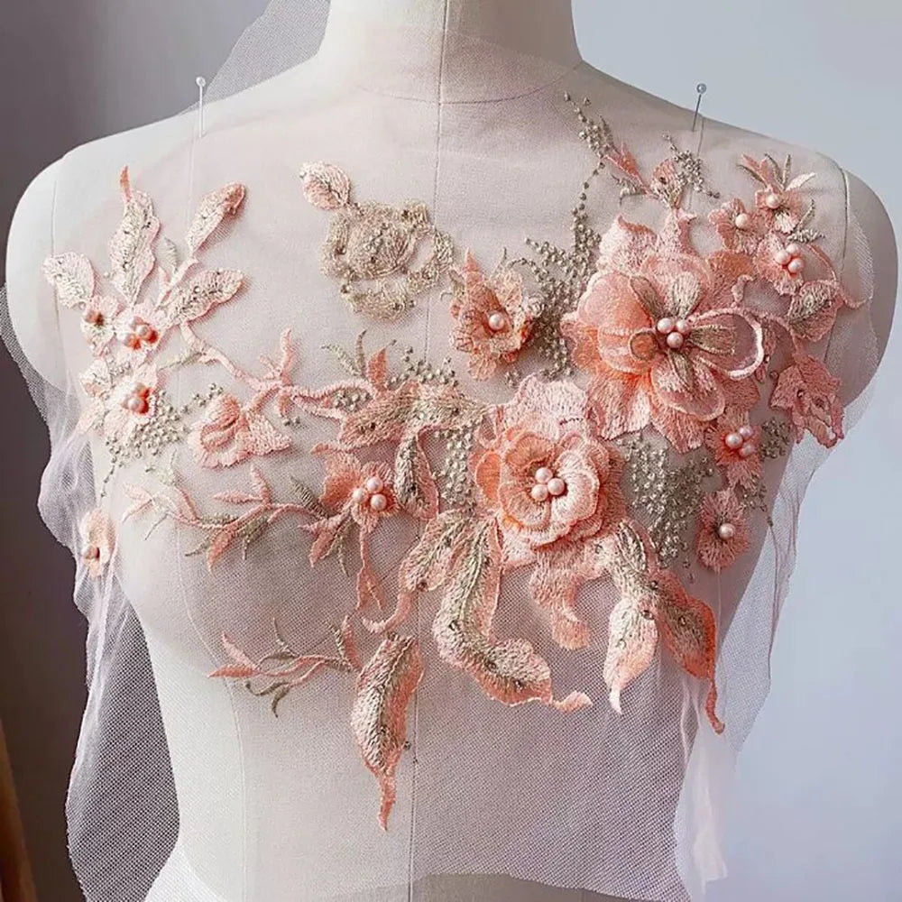 Sequin Embroidery Floral Patch – DIY Appliqué for Costumes Embroidery Appliqué Patch Richie's Orange